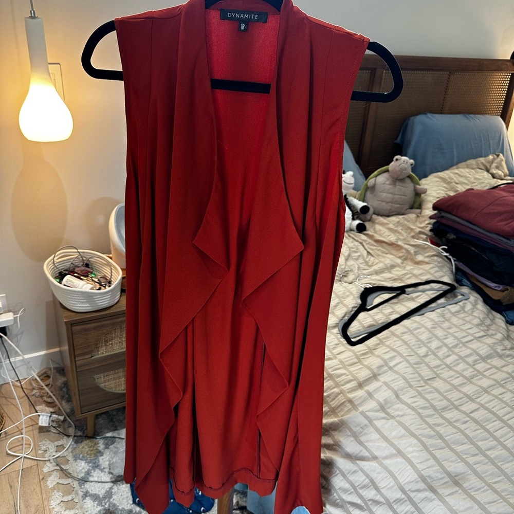 Dynamite Vibrant Terracotta Drape Vest